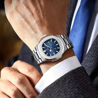 2023 New POEDAGAR Luxury Watch Business Waterproof Male Clock Luminous Date Stainless Steel Square Quartz Men Watch reloj hombre