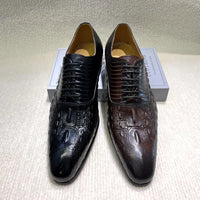 Men's Brown Genuine Leather Dress Shoes Designer Luxury Italian Brand Double Buckle Monk Strap Formal Office Wedding Footwear