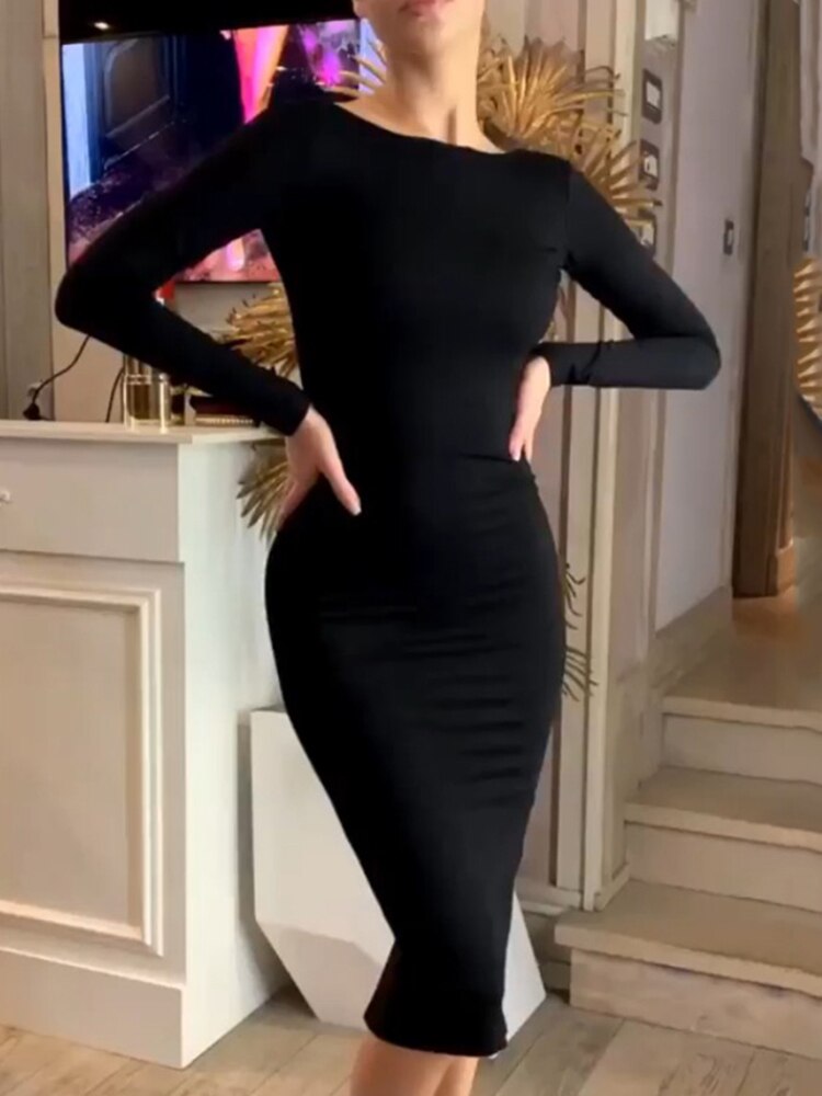 Summer 2021 New Women's Fashion Sexy Two Ways To Wear Zipper Design Long Sleeve Bandage Dress Bodycon Celebrity Party Club Dress