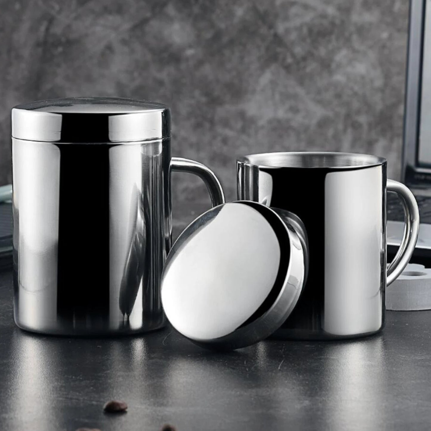 400/260/210ML 304 Stainless Steel Coffee Mug Double Insulation Drinking Cup Tea Cup with Lid