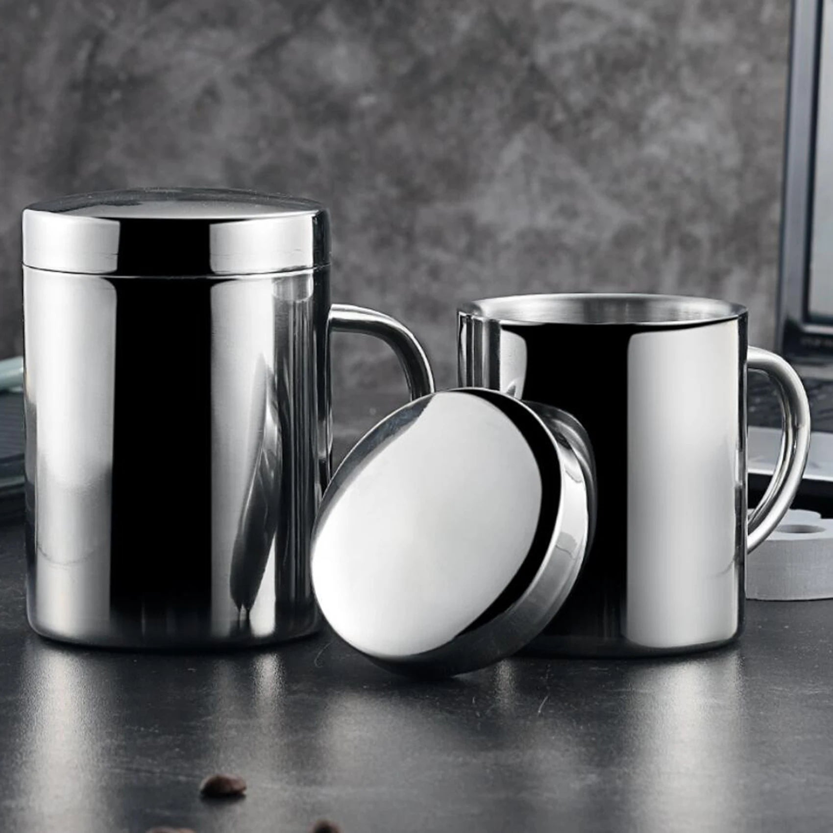 400/260/210ML 304 Stainless Steel Coffee Mug Double Insulation Drinking Cup Tea Cup with Lid