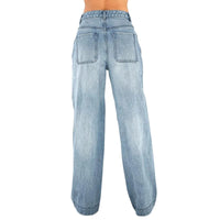 Jeans Wide Leg Jeans Pants For Women Casual For Women Fitshinling Fashion Clothing Vintafe Denim Trousers Light Blue Female