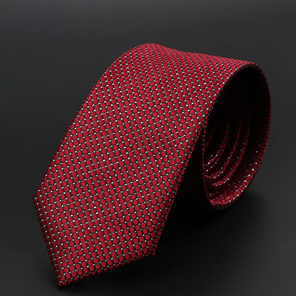New Men Ties Solid Color Stripe Print Floral 6cm Jacquard Business Neckties Narrow Skinny Tie Wedding Prom Daily Wear Accessory