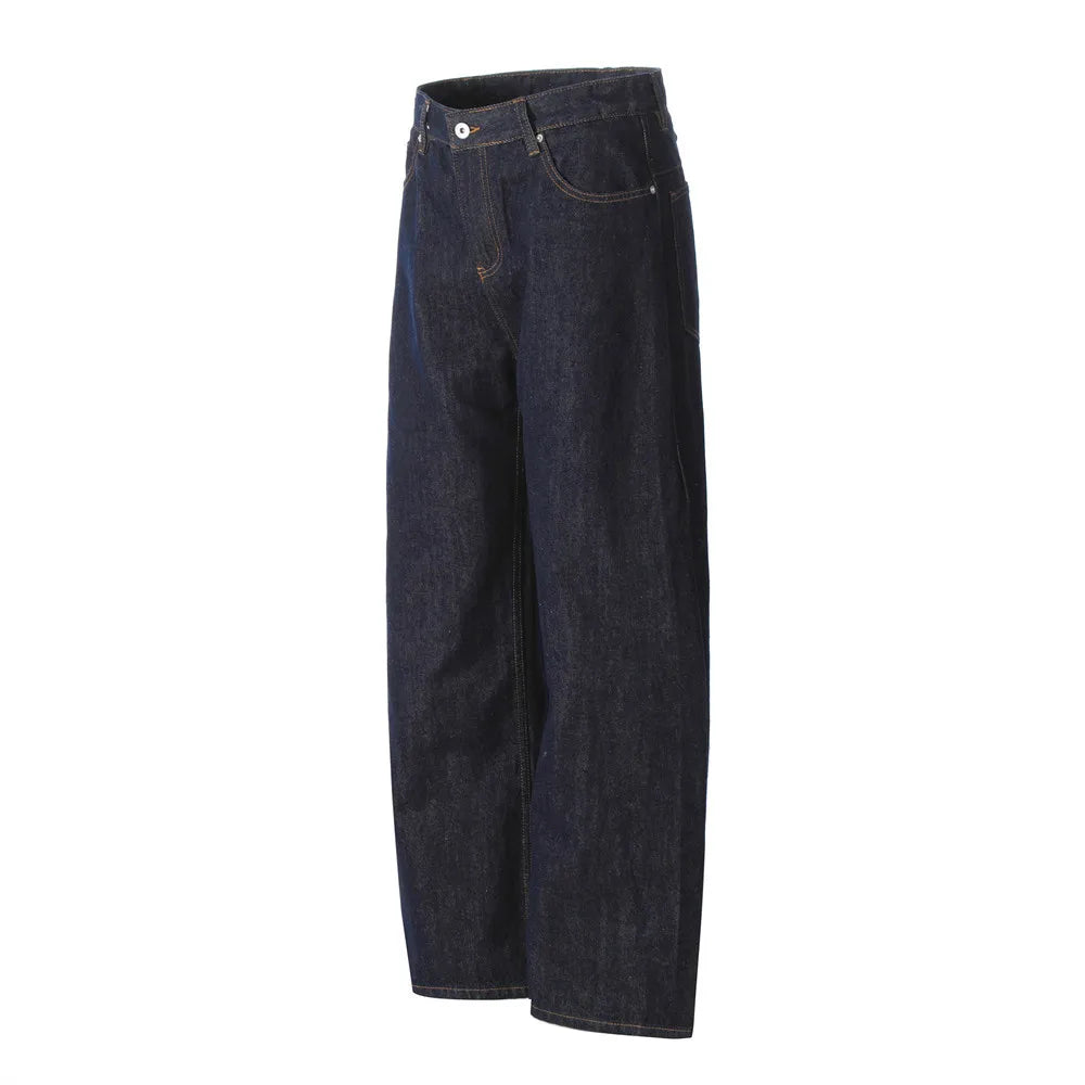 Japanese Trendy Jeans For Men Y2k Streetwear Ins Dedsign Baggy Wide Leg Pants Summer New Fashion Casual Full Length Denim Pants