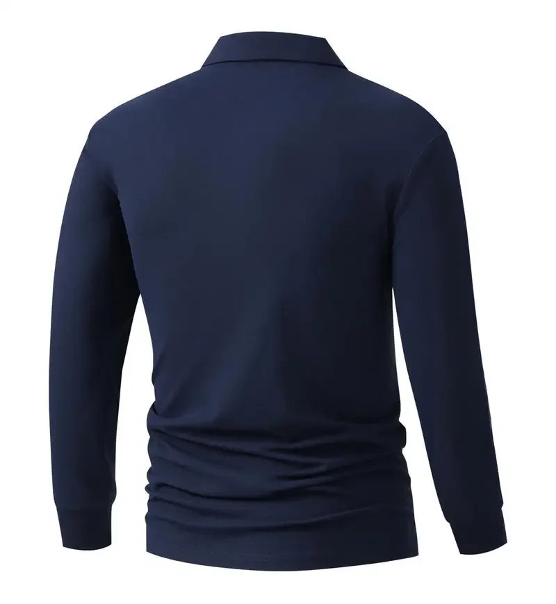 Men's Top Polos Shirts Street Casual Lapel Long Sleeve Basic Modern Plain Buttons Spring Fall All Seasons Slim Fit Top
