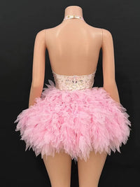 Bar ds Korean women's club nightclub pink diamond conjoinedgogo sexy hot dance interactive Kpop costume set X006