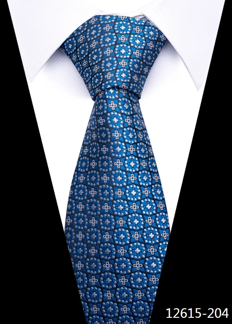Newest Style 8 cm Necktie Man Blue Golden Striped Wedding Accessories Performance Tie Men Necktie Gravatas Fit Business