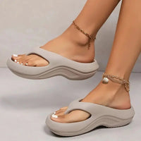 2025 Summer Thick Platform Eva Flip Flops For Women Clip Toe Non Slip Beach Sandals Woman Comfortable Soft Sole Cloud Slippers