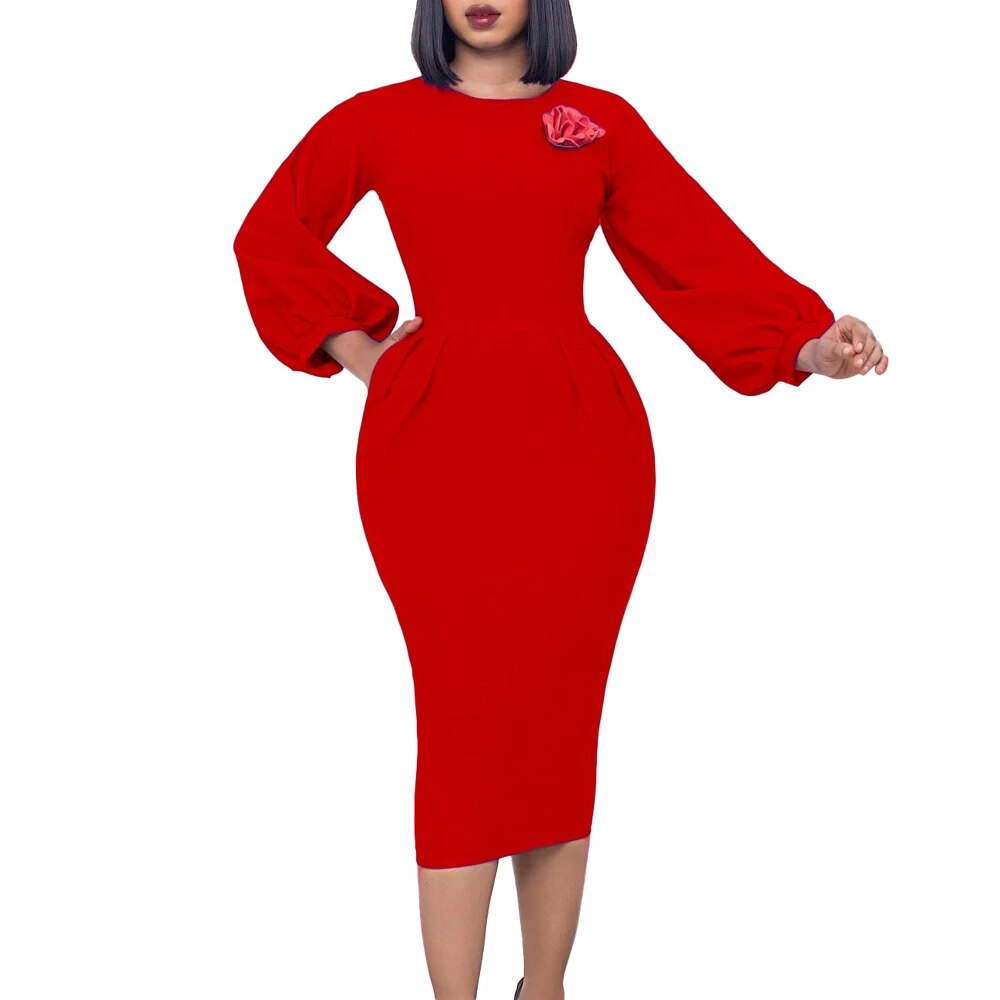 red church dresses Fall Church Dress for Women 2023 New Arrivals Dresses Elegant Lantern –  Mega Mart Center