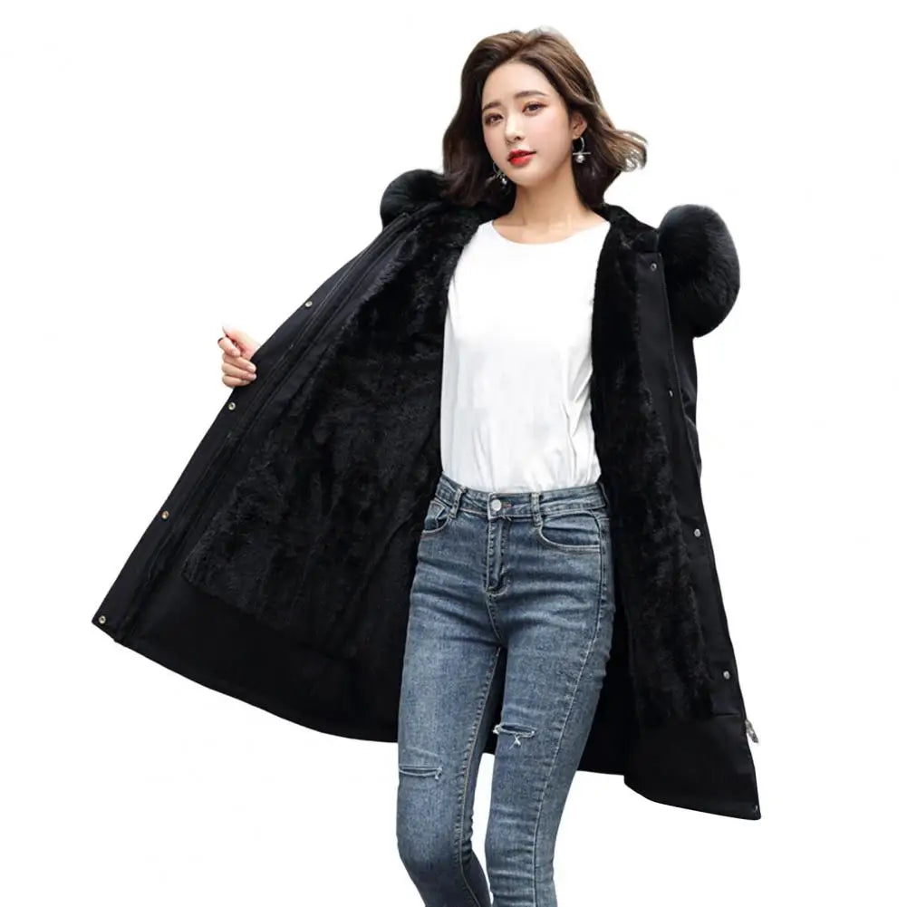 Winter Jacket 2024 New Women Parka Long Coat Wool Liner Hooded Jacket Fur Collar Thick Warm Snow Wear Padded Parka Down Coat