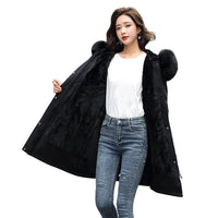 Winter Jacket 2024 New Women Parka Long Coat Wool Liner Hooded Jacket Fur Collar Thick Warm Snow Wear Padded Parka Down Coat