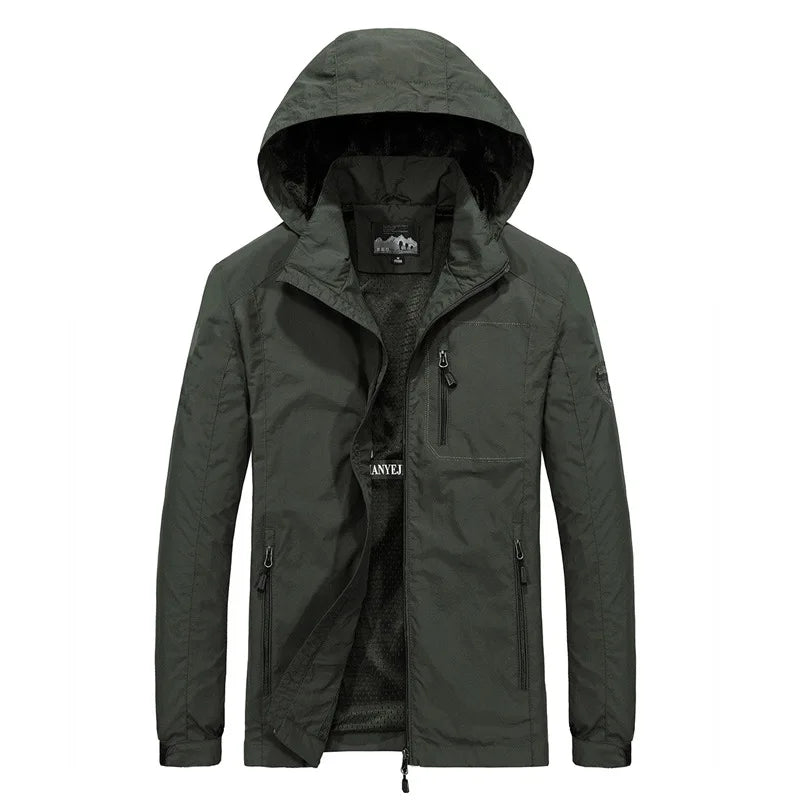 Men's Windbreaker Jackets Waterproof Hooded Water Proof Wind Breaker Casual Coat Male Clothing  Autumn Jackets Men TOP