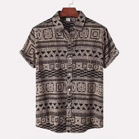 Men Clothes Summer New 3D Digital Print Casual Shirt Men Lapel Button Shirt Tops