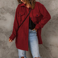 Winter Women Woolen Coat Top Elegant New 2024 Fashion Long Sleeve Turn Down Collar Single Breated Pocket Loose Jacket Outwear