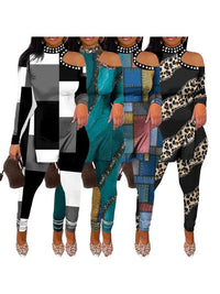 Sexy 2 Piece Sets Women Dashiki African Clothes Spring Summer Pants Suit