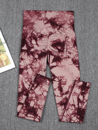 Sexy Booty Lifting Tie Dye Leggins Womens Gym High Waist Outdoors Skinny Stretch High Waist Seamless  Leggings Women Fitness