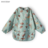 New Baby Bib with Pocket for Feeding Accessories Bibs for Children Waterproof Long Sleeve Bibs Aprons with Long Sleeve