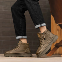 Men's high top boots new casual fashion comfort casual boots wear-resistant height increasing versatile high top workwear boots