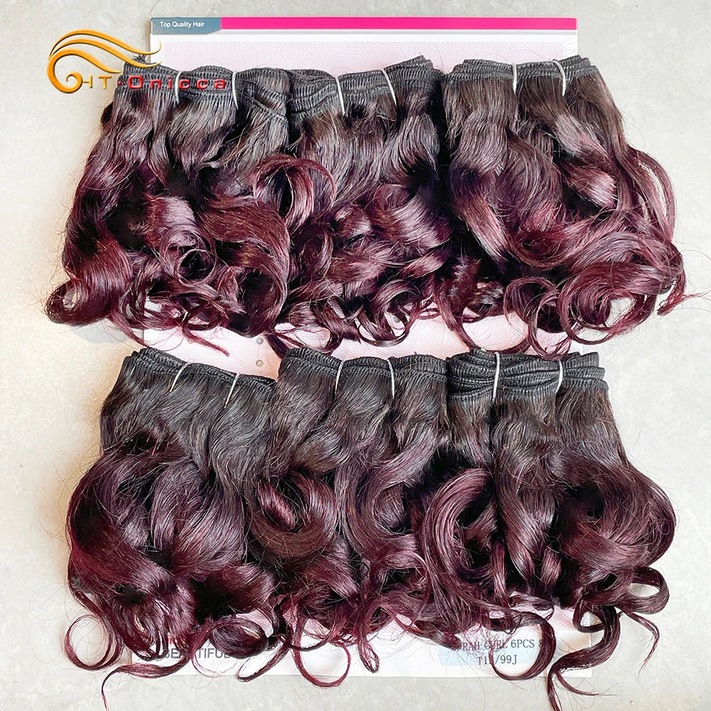 Blonde Bouncy Curly Bundles 100% Human Hair Bundles For Black Women Indian Short Curly Hair Bundles Colored 1B 27 30 99J