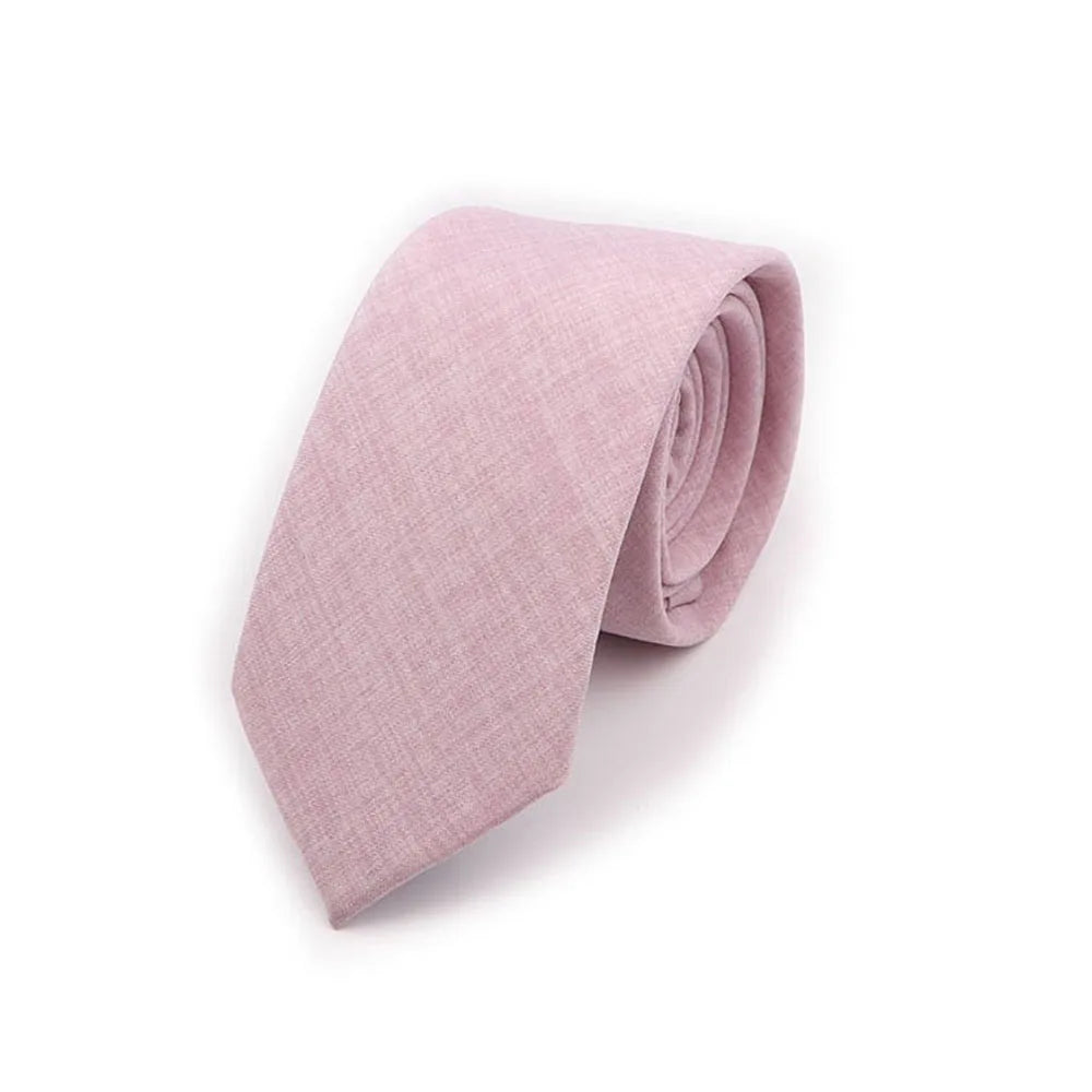 Solid Color Handmade Cotton Ties Men Necktie Striped Narrow Collar Slim Pink Sage Green Casual Tie Wedding Suit Accessories Gift