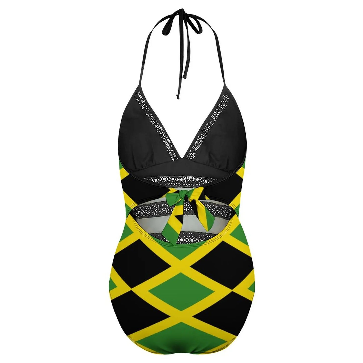 Sexy Women's Bikinis Jamaica Jamaican Flag Flag Raggae One-piece Swimsuit Vintage Beachwear High Grade Swimsuit Geeky