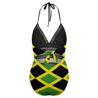 Sexy Women's Bikinis Jamaica Jamaican Flag Flag Raggae One-piece Swimsuit Vintage Beachwear High Grade Swimsuit Geeky