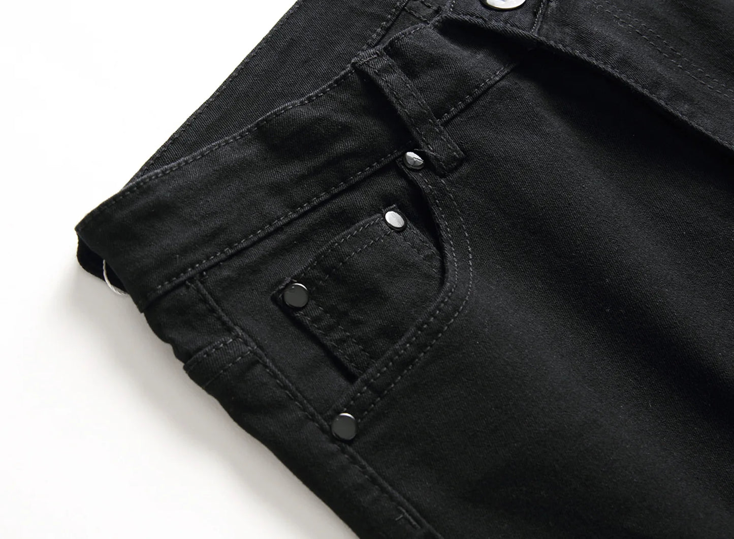 Punk Street Style Ripped Skinny Jeans Men Vintage Wash Solid Denim Trouser Mens Casual Slim Fit Pencil Denim Holes Pants 2024