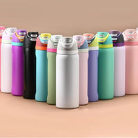 24oz Stainless Steel Insulated Cup with Straw Vacuum Thermos Mug for Coffee Iced Drinks Hot/Cold Double Wall Tumbler