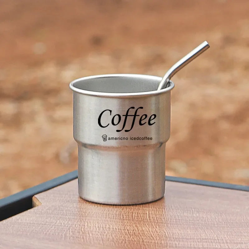 Coffee Cup 304 Stainless Steel Insulated Cup with Straws Beer Mug Coffee Cup Reusable Water Cup with Lid for Outdoor Camping