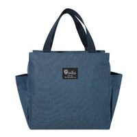 1PC Insulated Lunch Bag With 2 Side Pockets Large Capacity Thermal Lunch Box Bag To School Picnic Work Insulated Freezer Bag