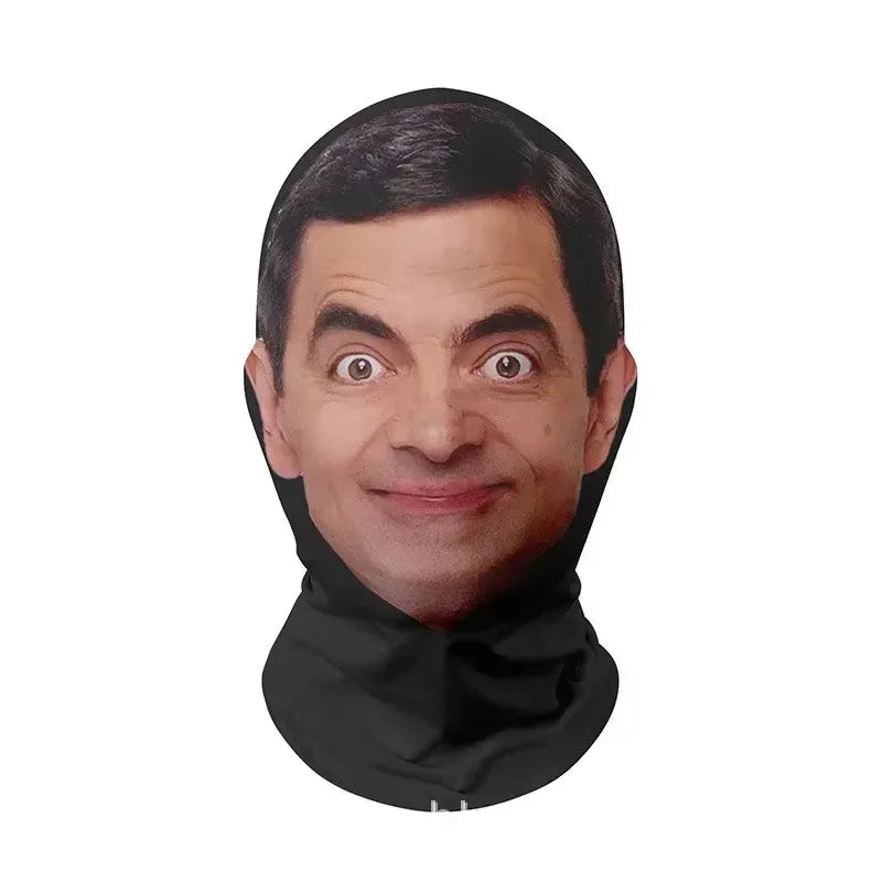 3D CR7 Messi Seamless Mask Funny Face Printed Head Scarf Famous Person Ice Silk Sunscreen Head Mask Halloween Cosplay