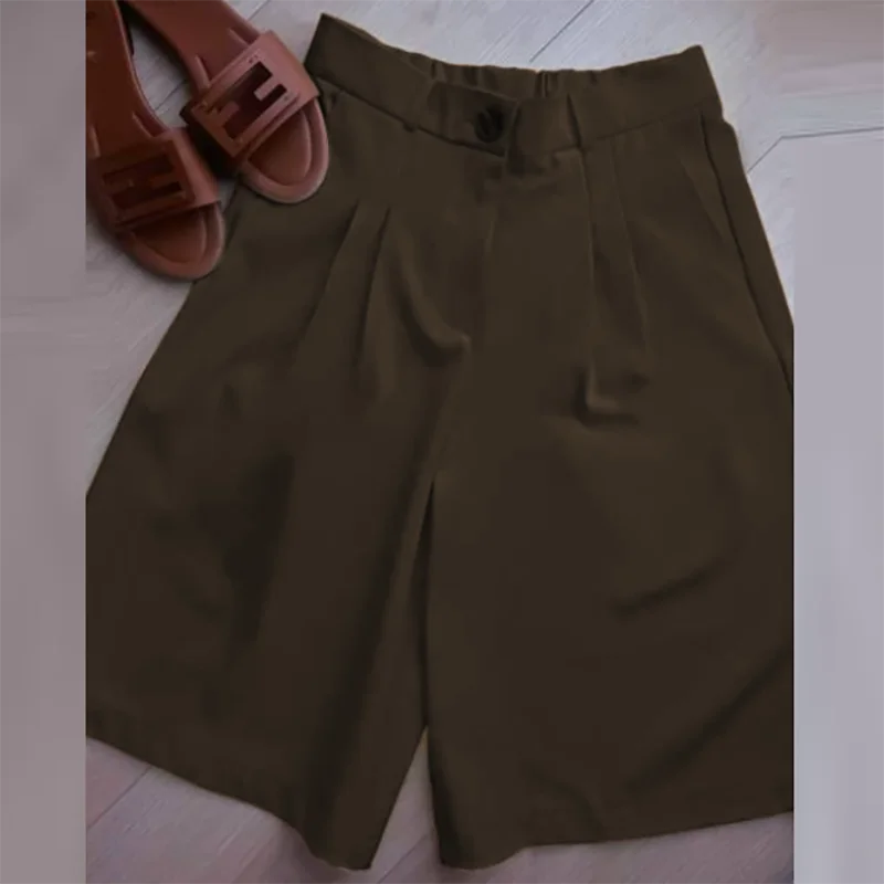 Ladies Loose Blazer Suit Solid Casual Turn Down Collar One Button Coat High Waist Shorts 2025 Summer Autumn Formal New Outfits
