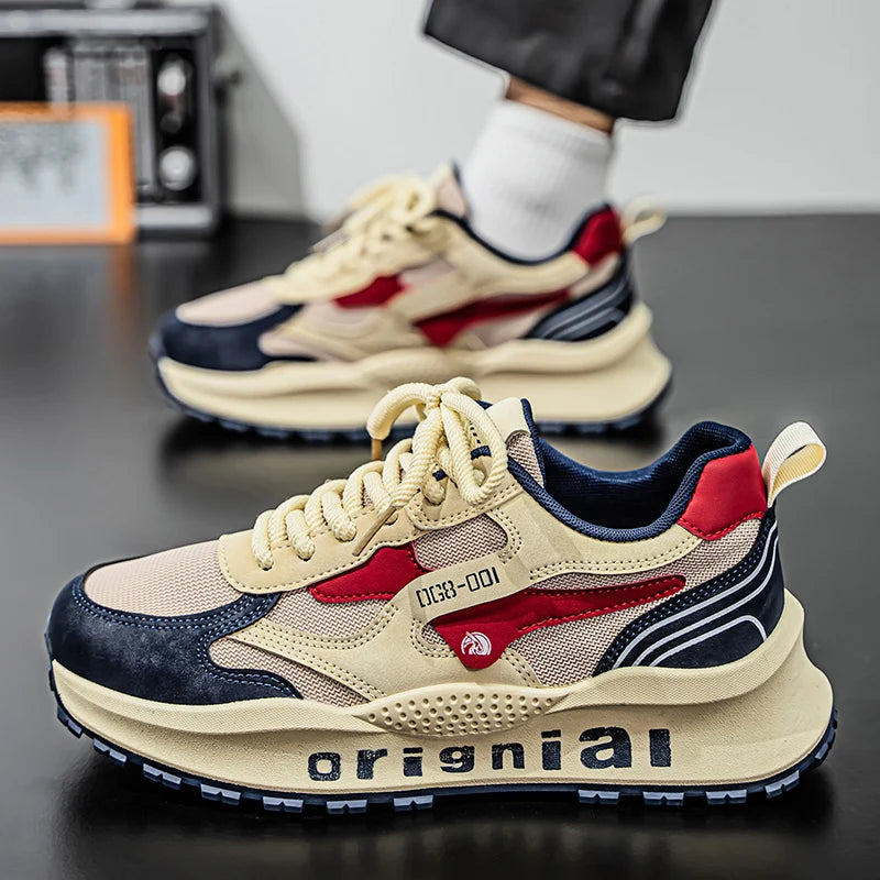 2025 spring men's new outdoor mesh sports shoes breathable comfortable soft sole casual shoes