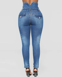 High-Waist Stretch Slim-Fit Shaping Jeans Ultimate Hip To Sexy Figure Women'S Long Denim Jeans