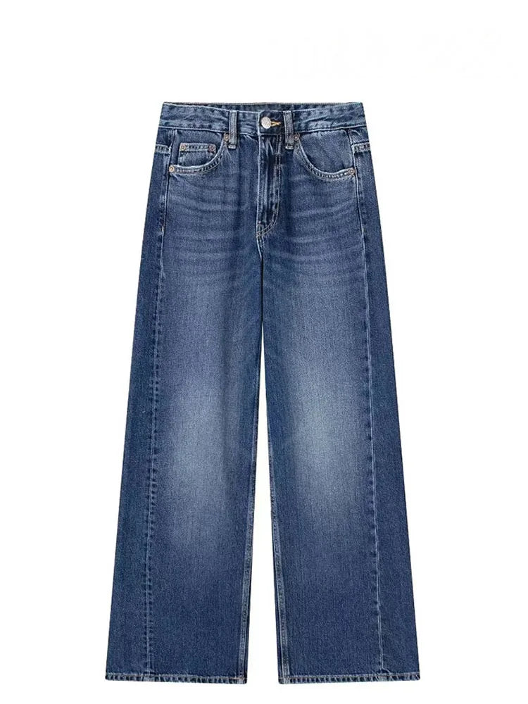 HH Jeans For Women 2023 Worn In All Seasons Denim 4 Colors Long Trousers Female Cool High Street Women's Wide Leg Pants