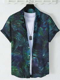 Fashion Men's Hawaiian Graphics Shirt Short Sleeved Button Down Lapel Shirt For Summer Oversized Tops  Casual Shirts For Men