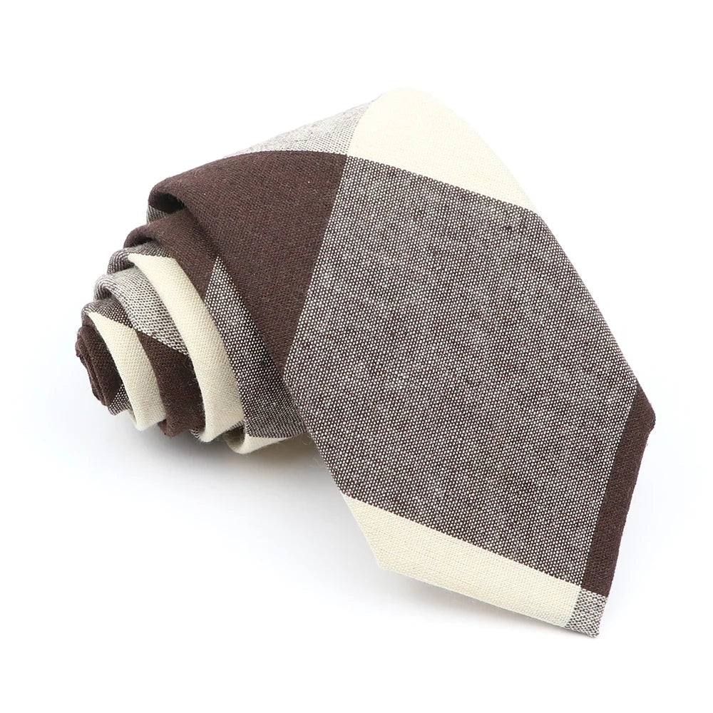 New Design Cotton Tie Plaid Necktie Gift For Men Free Shipping Fashion Casual Man's Neckties Wedding Party Suits Print Cravat