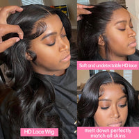 Lace Wig 13x6 Human Hair For Black Women 30 Inch Pre Plucked Brazilian Hair  Body Wave Lace Front