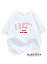 New York Brooklyn Women Graphic Printed T Shirt Girl Fashion O-neck 2023 Streewear Clothes Causal Female Y2K Tops Tee