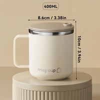 400ML Insulated Coffee Mug With Sliding Lid 304 Stainless Steel Double Wall Water Cup Sealed Milk Coffee Cup Student Drinkware
