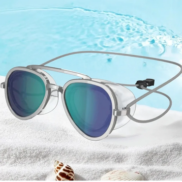 Retro Swimming Goggles Adjustable Swim Glasses Uv Protection Wide View Big Frame Swim Diving Glasses No Leaking