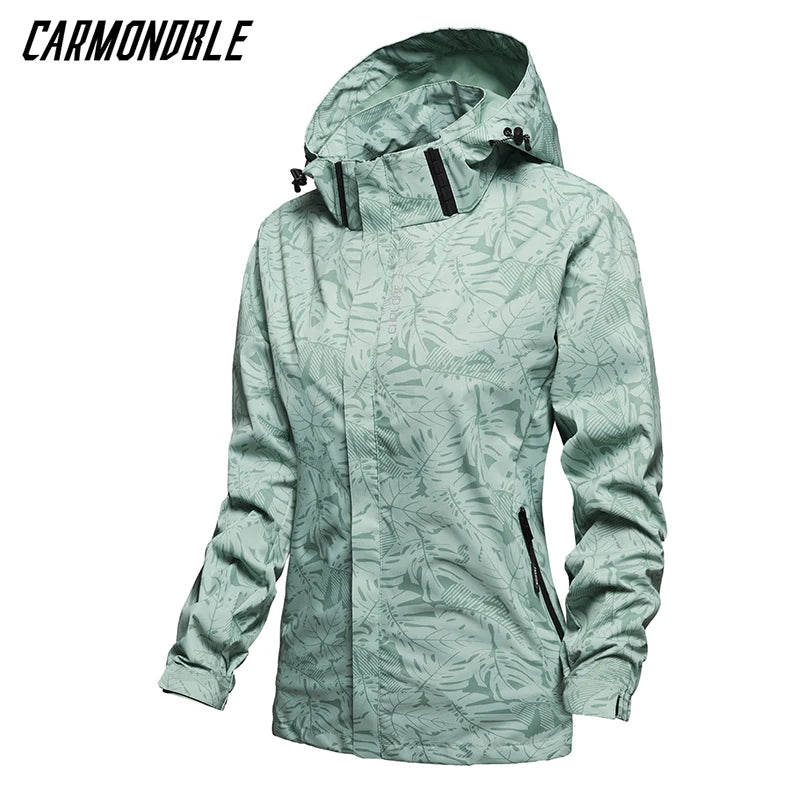 CARMONDBLE Hiking Sport Hooded Coat Womens Waterproof Jacket Travel Climbing Camping Casual Outwear Abrigo De Mujer Impermeable