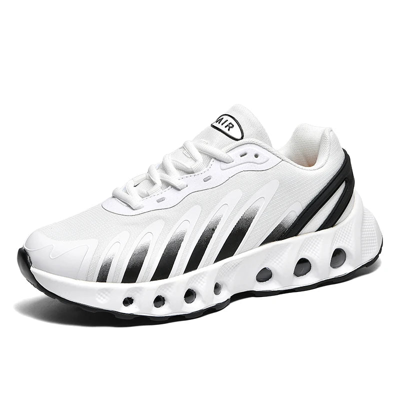 New men's sneakers PU air cushion anti-slip shock absorber running shoes outdoor lightweight and breathable mesh running shoes