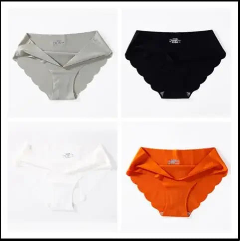 4 PCS/Lot Seamless Panties for Women Plain Panties Slip Silk Female Underwear Soft Thin Light Panti Culotte Femme Underpants