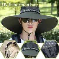 1pc Fishing Hat for Men & Women, UPF 50+ Sun Protection Mesh, Wide Brim for Hiking Beach, Breathable Summer Outdoor Cap