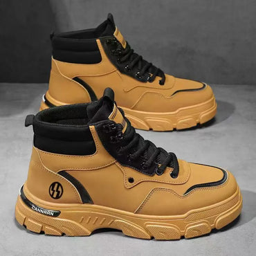2025 autumn new breathable work boots for men, anti slip, wear-resistant, safety shoes, casual and comfortable sports shoes