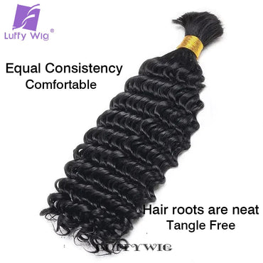 Burmese Full Double Drawn Deep Wave Human Hair Bulk for Braiding No Weft Remy Human Hair Bulk Bundles Braiding Hair Extensions