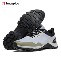 Baasploa Men Hiking Shoes New Outdoor Camping Resistant Non Slip Sneakers Male Casual Lace-Up Lightweight Waterproof Shoes