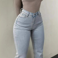 Men Jeans Boot Cut Solid Jean Wide Leg Denim Pant Distressed Washed Full Ankle Length Pockets Zipper Fly High Waist Basics