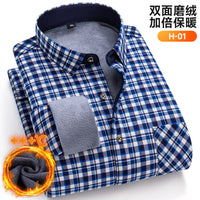 Winter Warm Men's Plaid Shirts Thickened Flannel Casual Menswear Long Sleeve Plus Size Office Workwear Casual Male Check Shirts